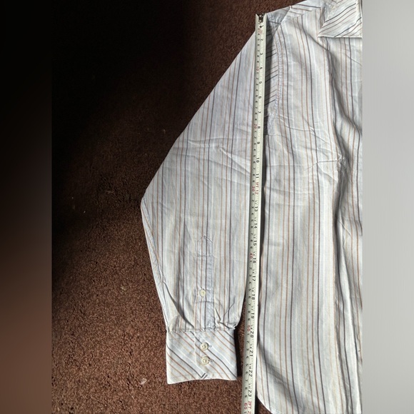 Perry Ellis | vintage 100% cotton striped long sleeve button down shirt | sz 18 - Picture 7 of 7
